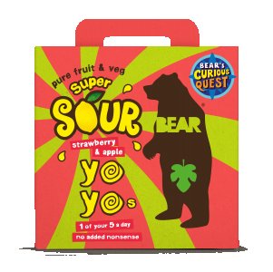 Bear Yoyo Sours Extreme Fraise - 5 x 20g