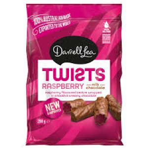 Torsades Framboise Enrobées de Chocolat Darrell Lea - 200g
