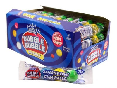 Tubes de 4 Billes de Gomme Dubble Bubble - 36 x 18g