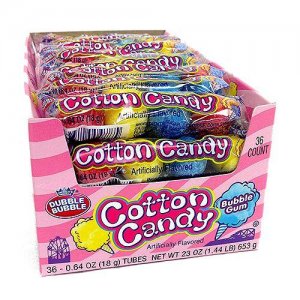 Tubes de Gomme Saveur Barbe à Papa Dubble Bubble - 36 x 18g