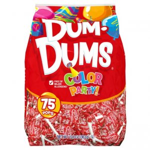 Sucettes Dum Dums Fraise - Sachet de 75 unités