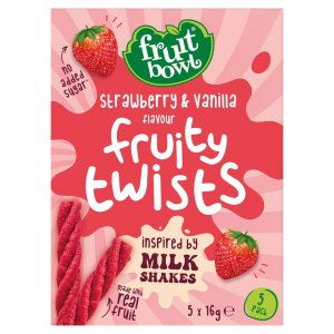 Fruit Bowl Fruity Twists Fraise & Vanille - 80g