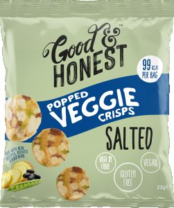Chips de Pois Verts et Haricots Noirs au Sel Good & Honest - 23 g