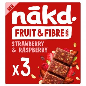 Nakd Bars Fruit & Fibre MULTIPACK Strawberry & Raspberry 12 x 3 x 44g