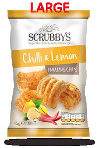 Chips de Houmous Scrubbys Piment et Citron - 125 g