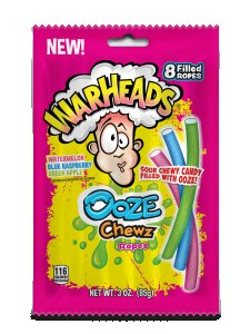Warheads Ooze Chewz Ropes Peg Bag NK 12 x 85g