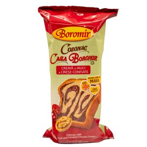 Boromir Homemade Cozonac With Hazelnut Cream & Cherries 550g / 9 pcs