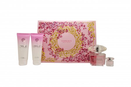 Versace Bright Crystal Gift Set 90ml EDT + 100ml Body Lotion + 100ml Shower Gel + 5ml EDT