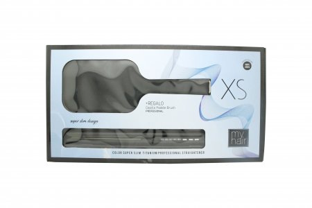 AGV Hair MyHair Set XS Straightener Matte Black + Black Paddle Brush