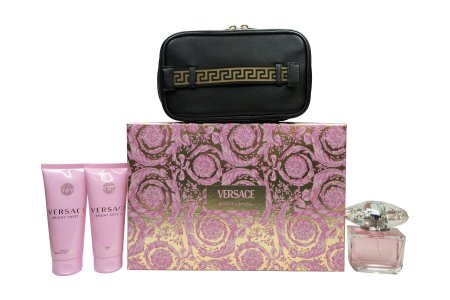 Versace Bright Crystal Gift Set 90ml EDT + 100ml Body Lotion + 100ml Shower Gel + Bag