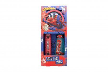 Marvel Spiderman Lab Pack Gift Set 100g Bath Fizzer + 50g Bath Rocks + 115ml Bubble Bath