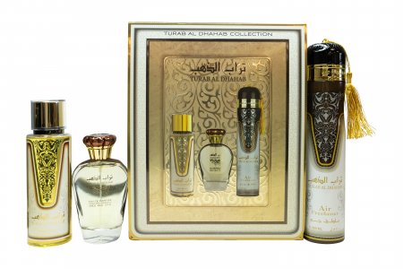 Ard Al Zaafaran Turab Al Dhahab Gift Set 100ml EDP + 250ml Body Mist + 300ml Air Freshener