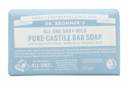 Dr. Bronner's All-One Baby-Mild Pure-Castile Bar Soap 140g